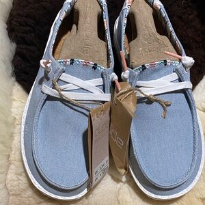 Hey Dude Women's Denim Blue Sneakers